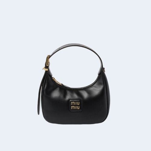 스몰 가죽 호보백 블랙