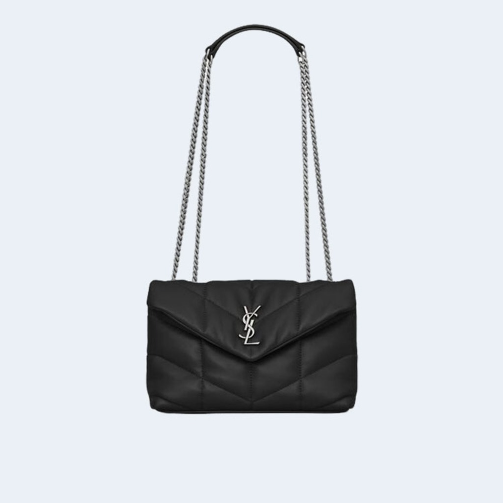 퀄티드 PUFFER 토이 백 블랙 실버