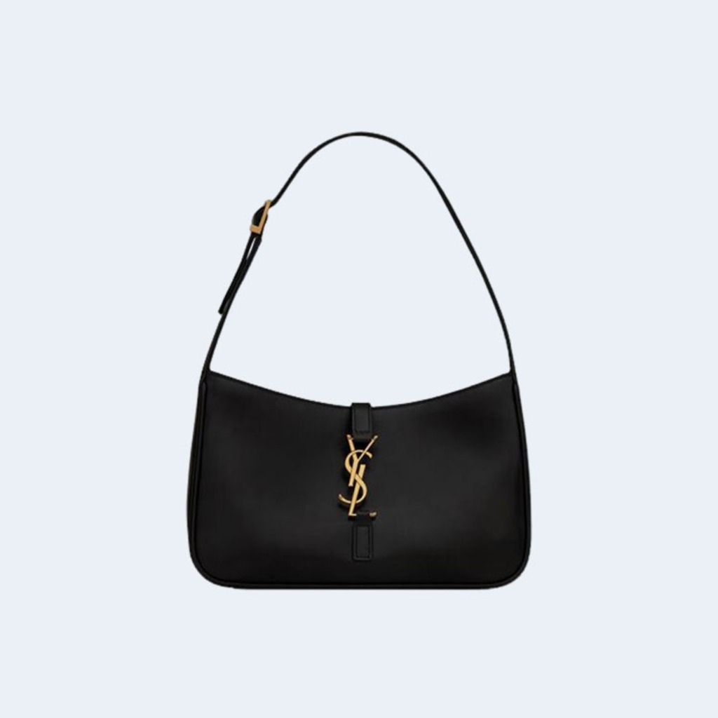 LE 5 A 7 카바스 레더 호보백 블랙 골드