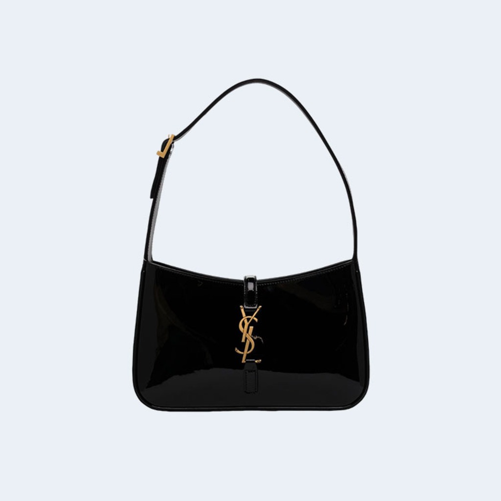 LE 5 A 7 카바스 샤이니 레더 호보백 블랙