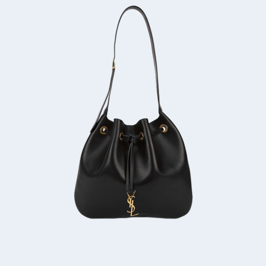 파리스 VII 플랫 미디움 호보백 블랙 골드