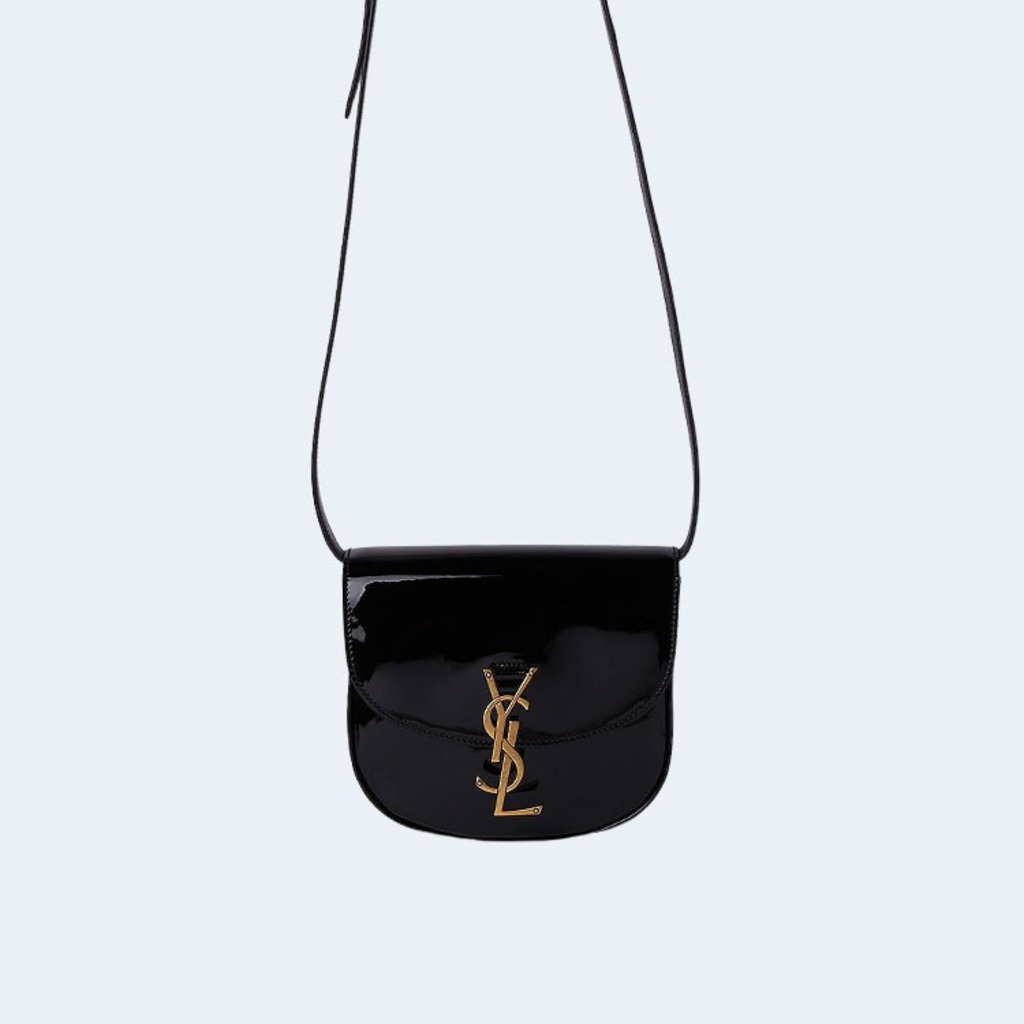 카이아 스몰 샤이니 샤첼 숄더백 블랙 골드