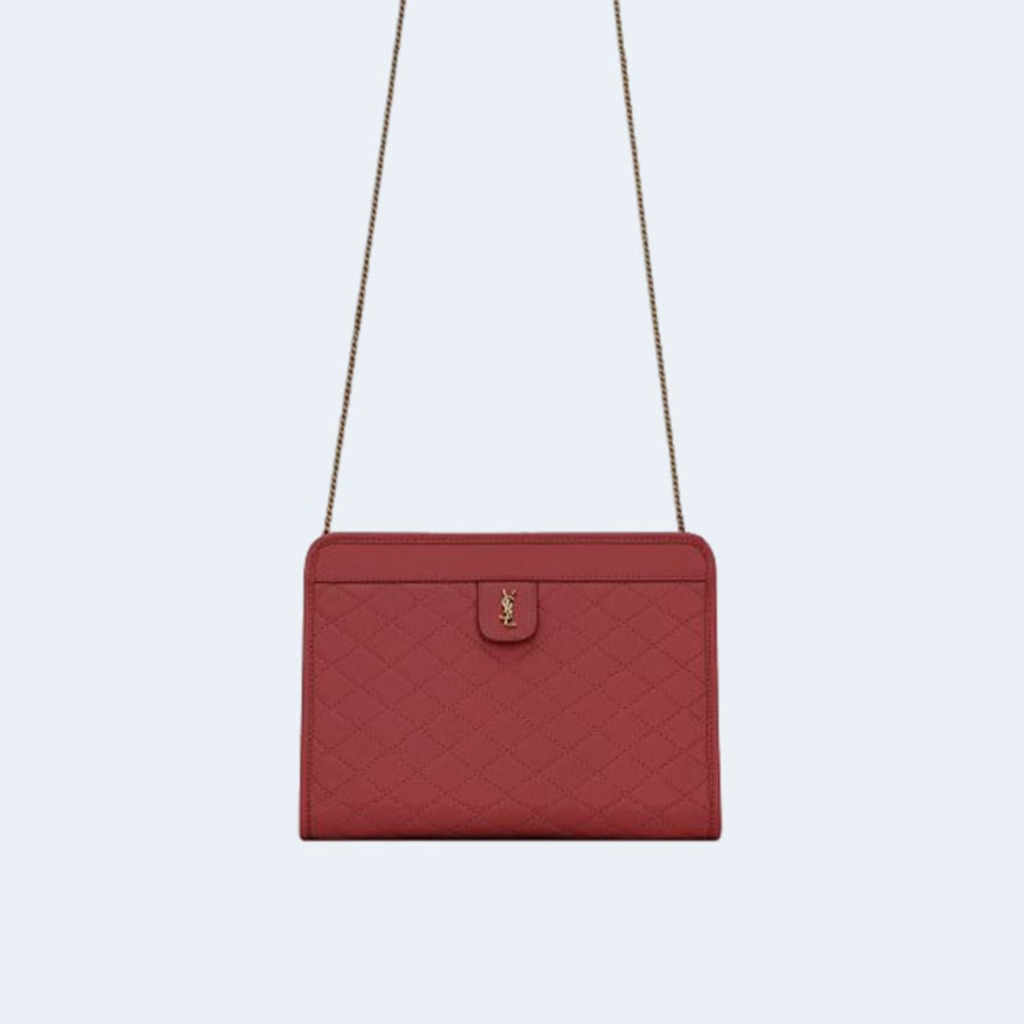 퀄티드 빅투아르 체인 숄더백 레드 골드