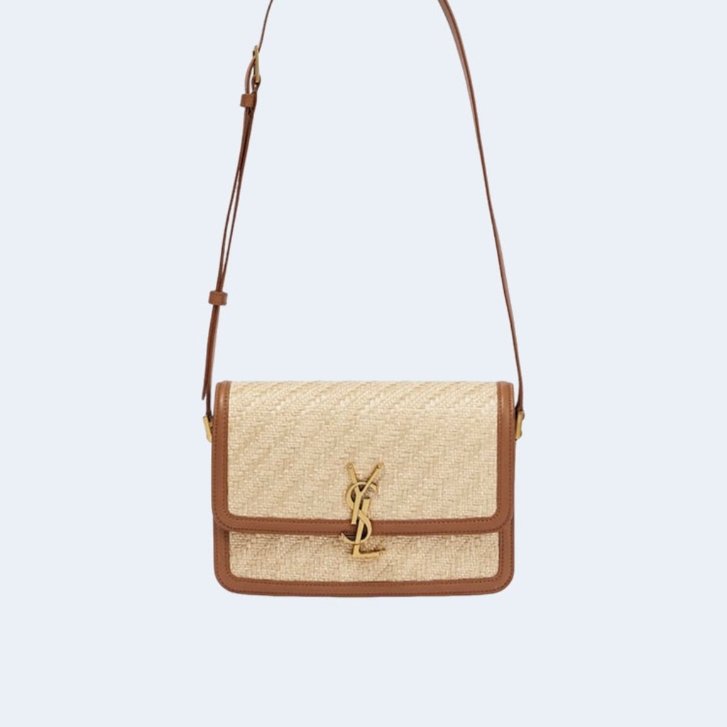 솔페리노 로고 라피아 스몰 숄더백