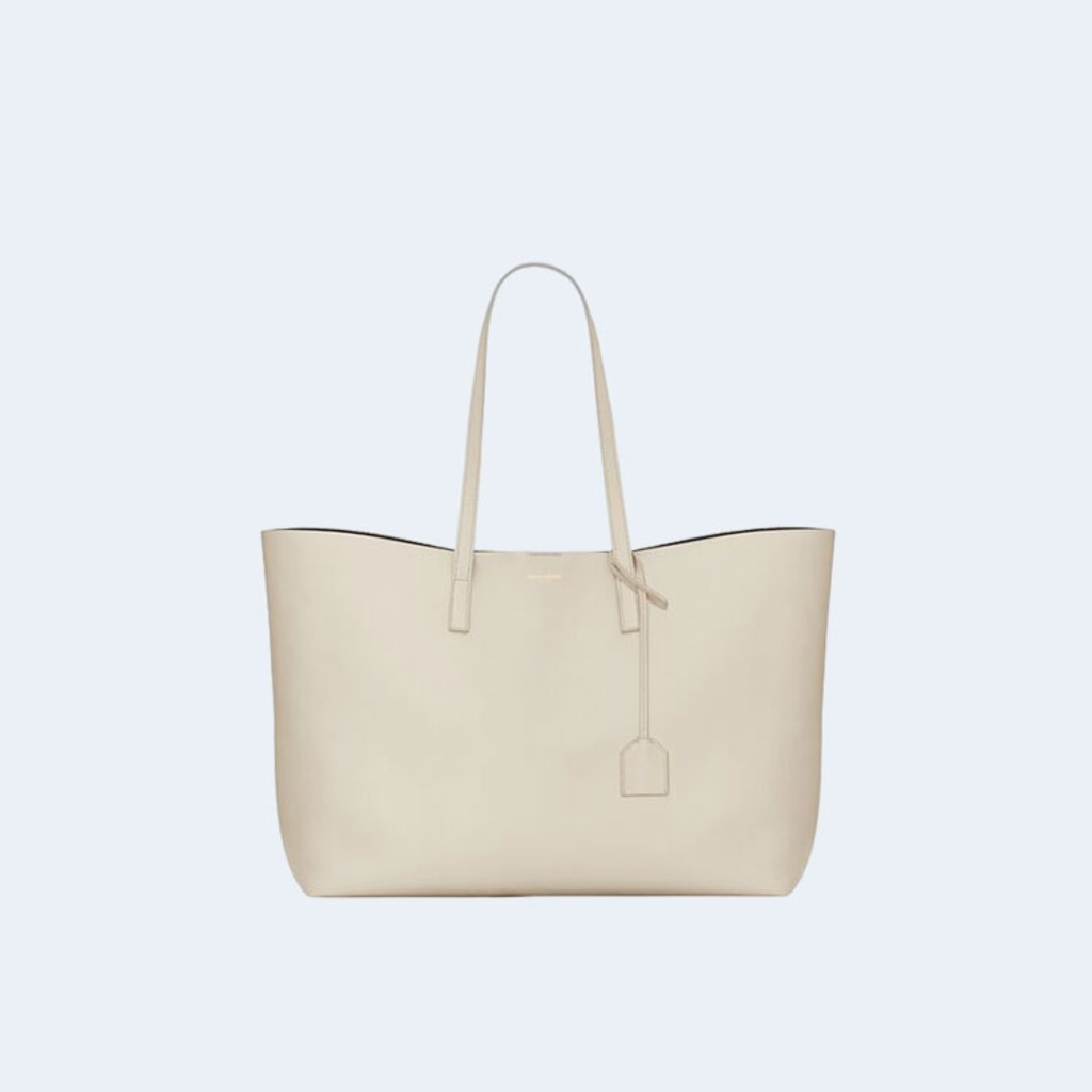 레더 쇼핑백 화이트