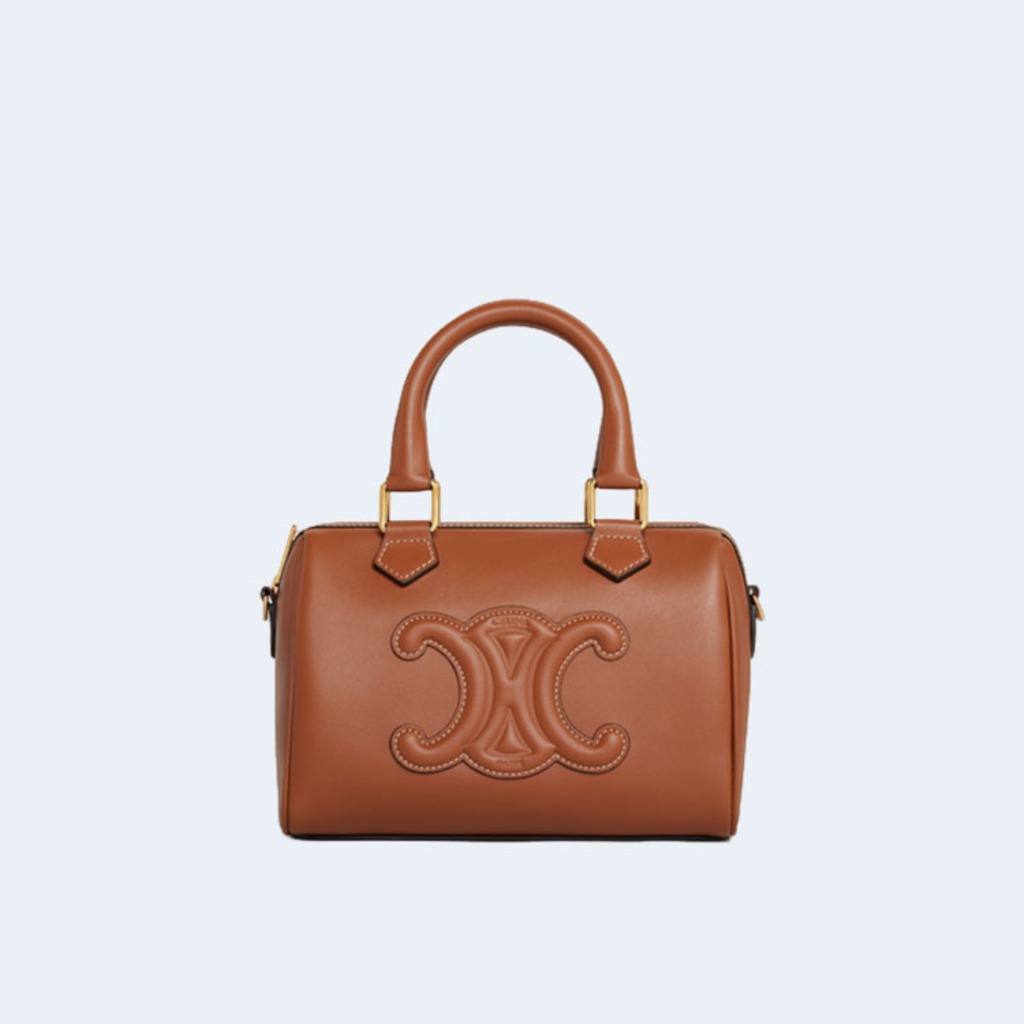 퀴르 트리옹프 스몰 보스턴 백 브라운