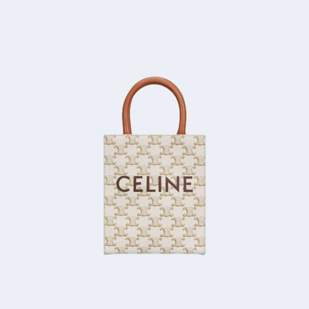 미니 버티컬 카바스 백 화이트 탠