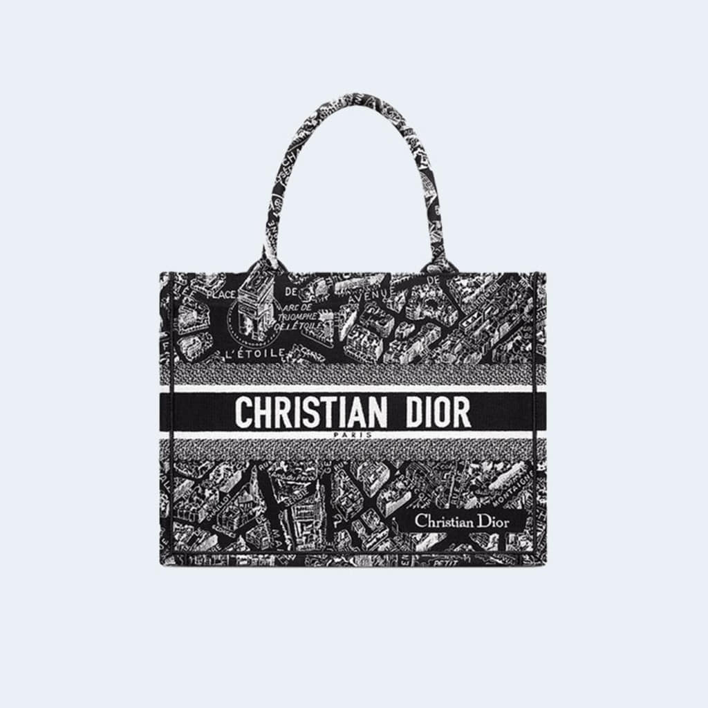 Paris 북 토트 미디움 백 블랙 & 화이트