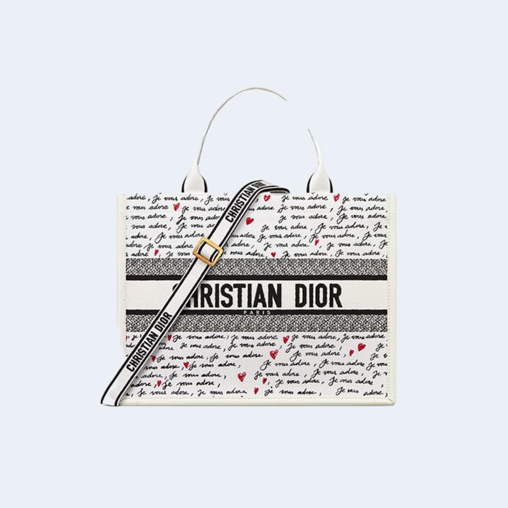 디올아무르 북 토트 미디움 백 화이트