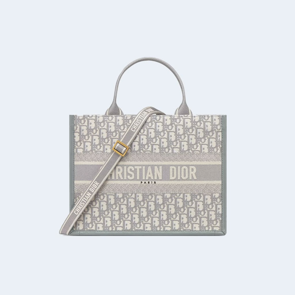 오블리크 북 토트 미디움 백 그레이