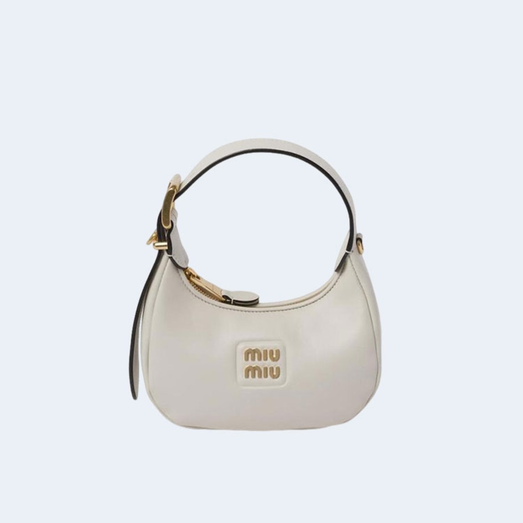 가죽 미니 호보백 화이트