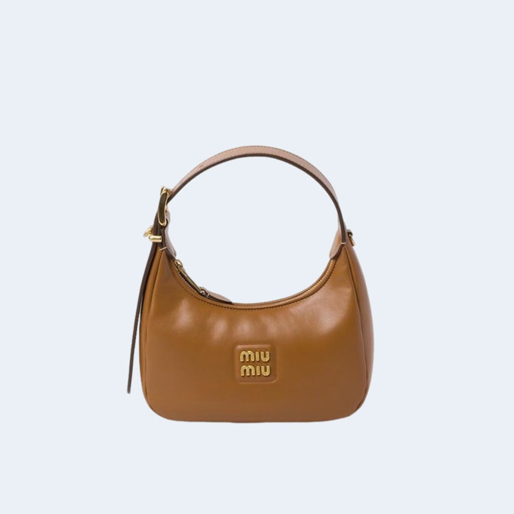 가죽 스몰 호보백 브라운