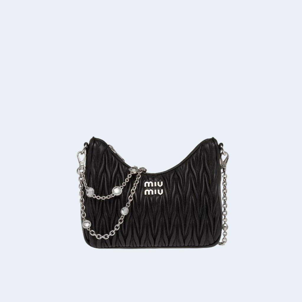 마테라쎄 나파 가죽 숄더백 크리스탈 블랙