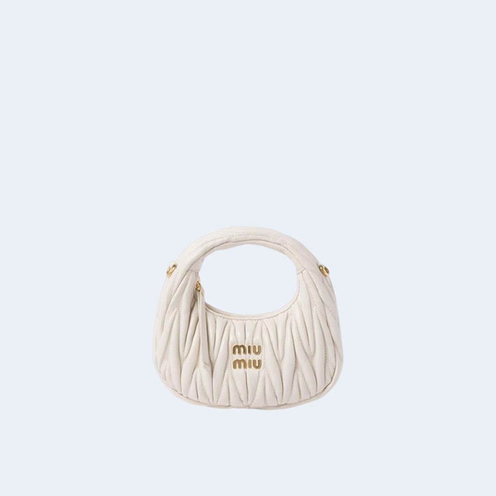 완더 마테라쎄 나파 가죽 호보 미니백 화이트