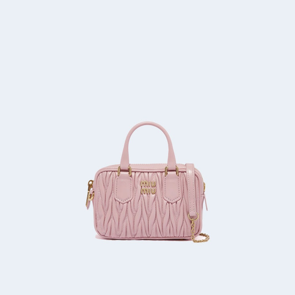 마테라쎄 나파 가죽 탑 핸들 미니백 핑크