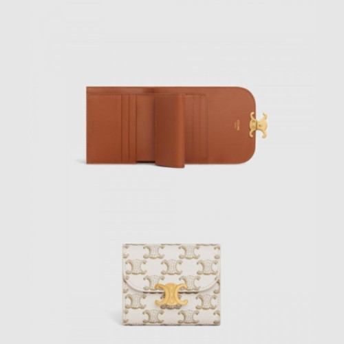 트리옹프 스몰 플랩 반지갑 화이트 탄