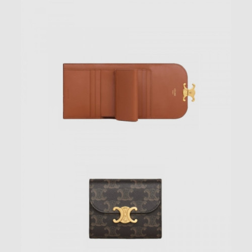 트리옹프 스몰 플랩 반지갑 탄