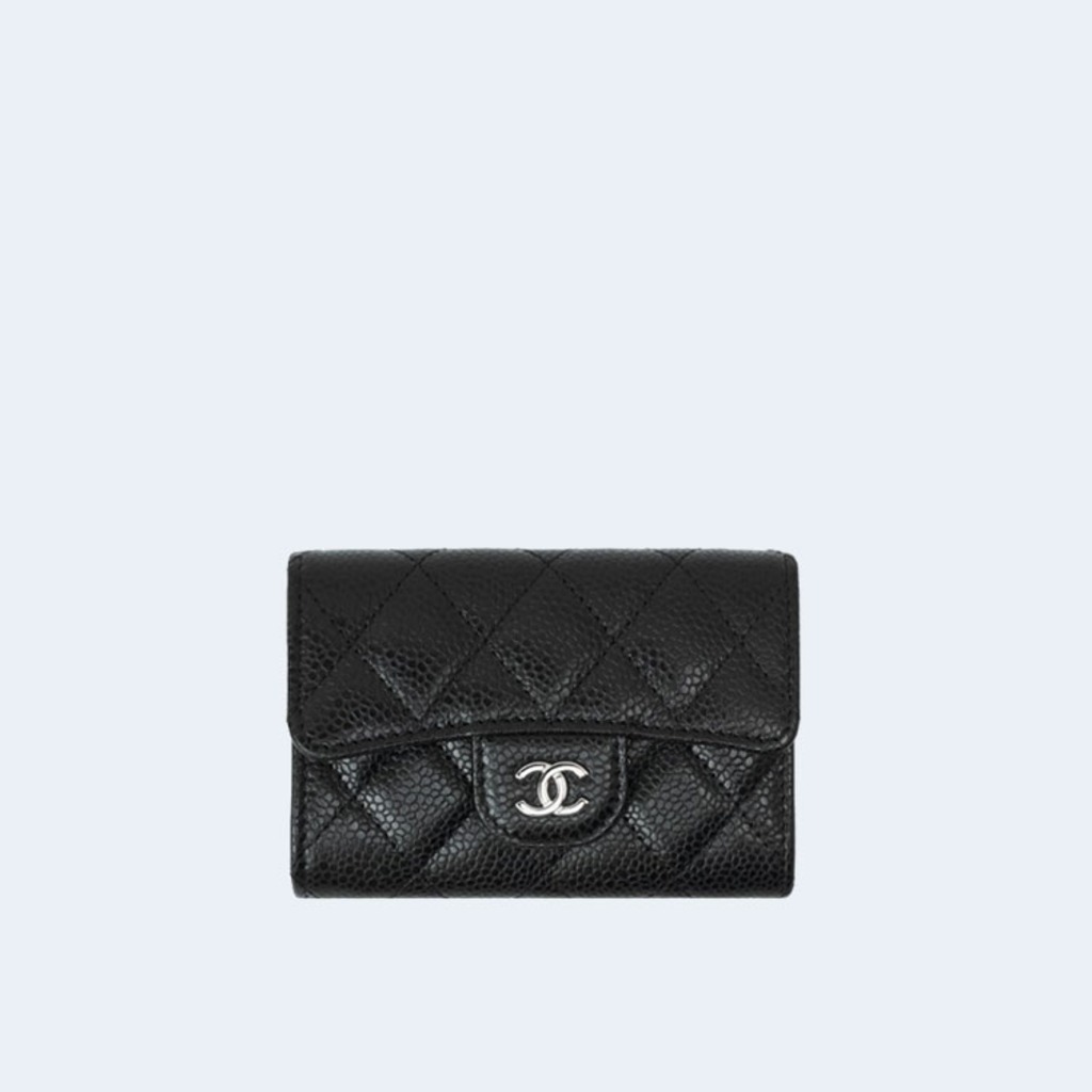 클래식 캐비어 카드 홀더 블랙 실버