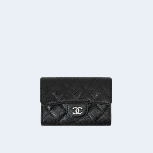 클래식 캐비어 카드 홀더 블랙 실버