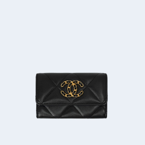 19 플랩 카드 홀더 램스킨 & 골드 메탈