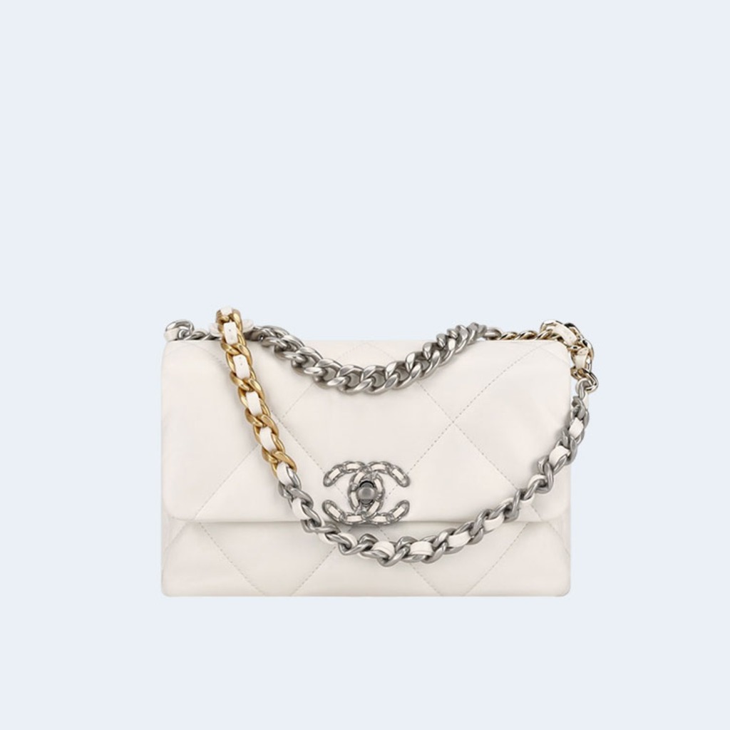 19백 미디움 램스킨 실버 메탈 화이트