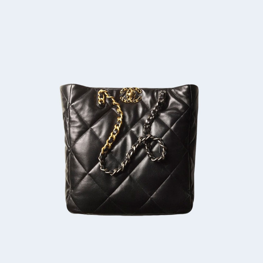 19백 샤이니 램스킨 골드 메탈 블랙