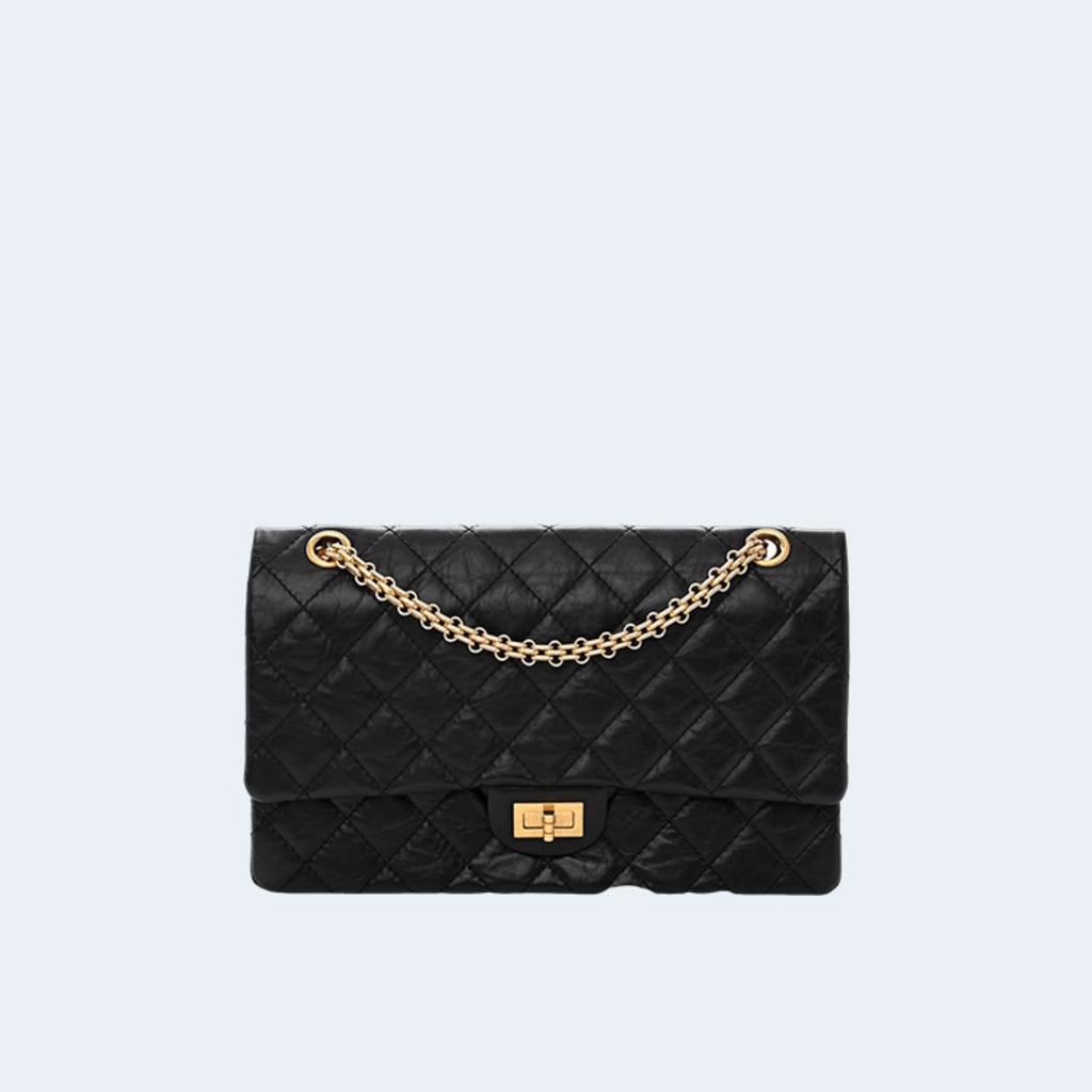 2.55백 라지 카프스킨 블랙 골드