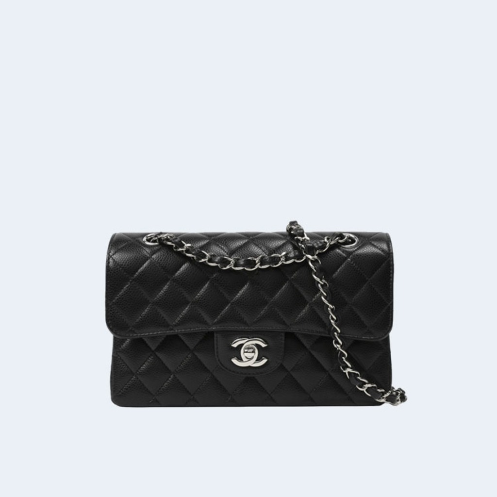 클래식 스몰 캐비어 블랙 실버