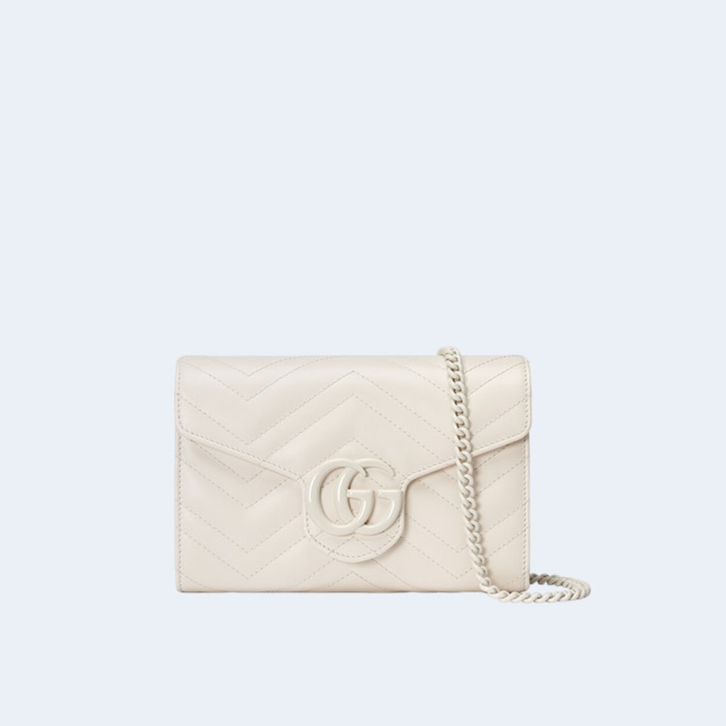 GG 마몽 마틀라세 미니백 화이트레더