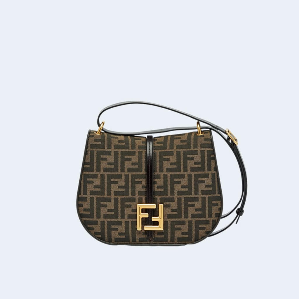 C'MON 미디움 FF 자카드 패브릭 레더백