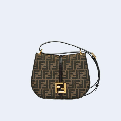 C'MON 미디움 FF 자카드 패브릭 레더백