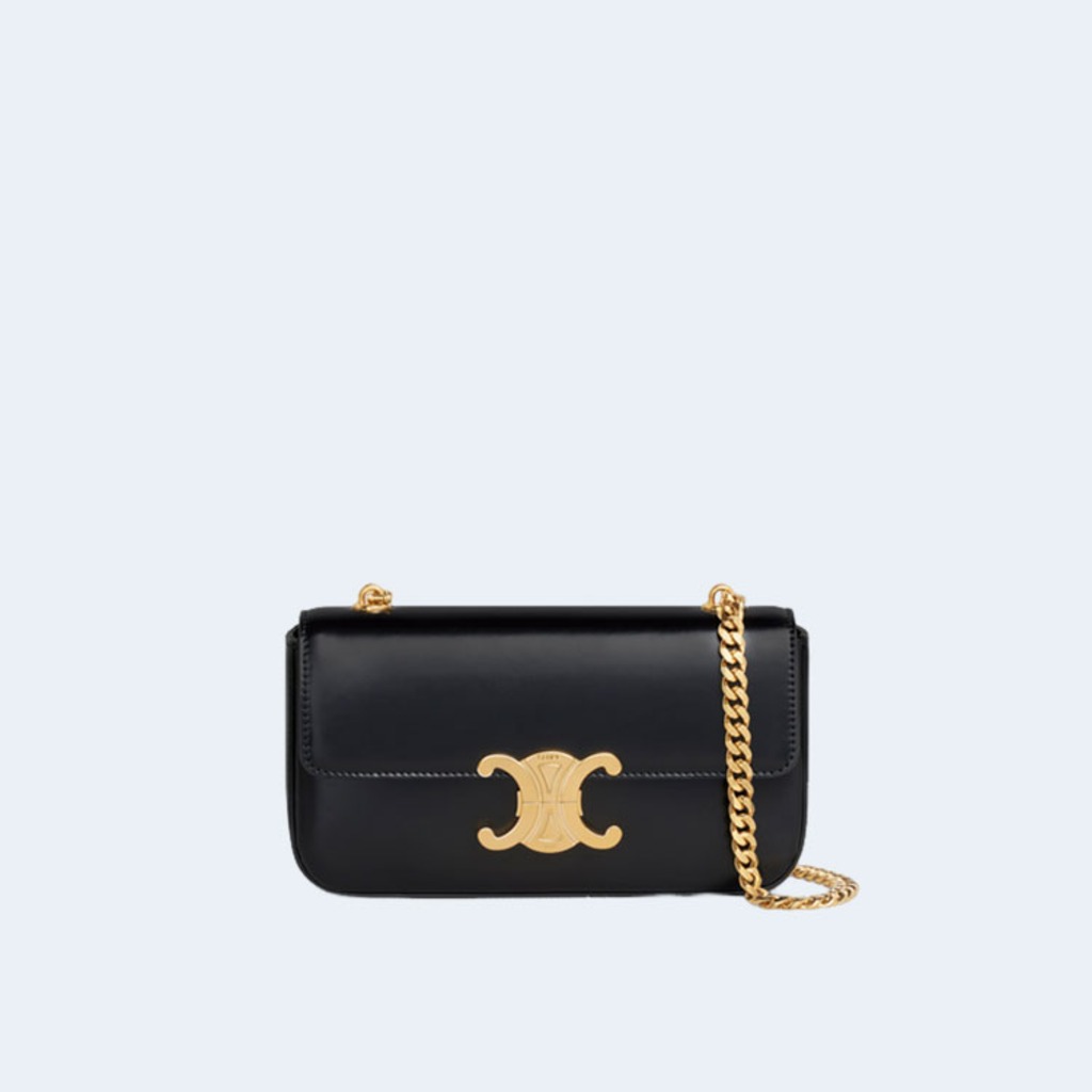 트리오페 위드 체인 숄더 백 골드