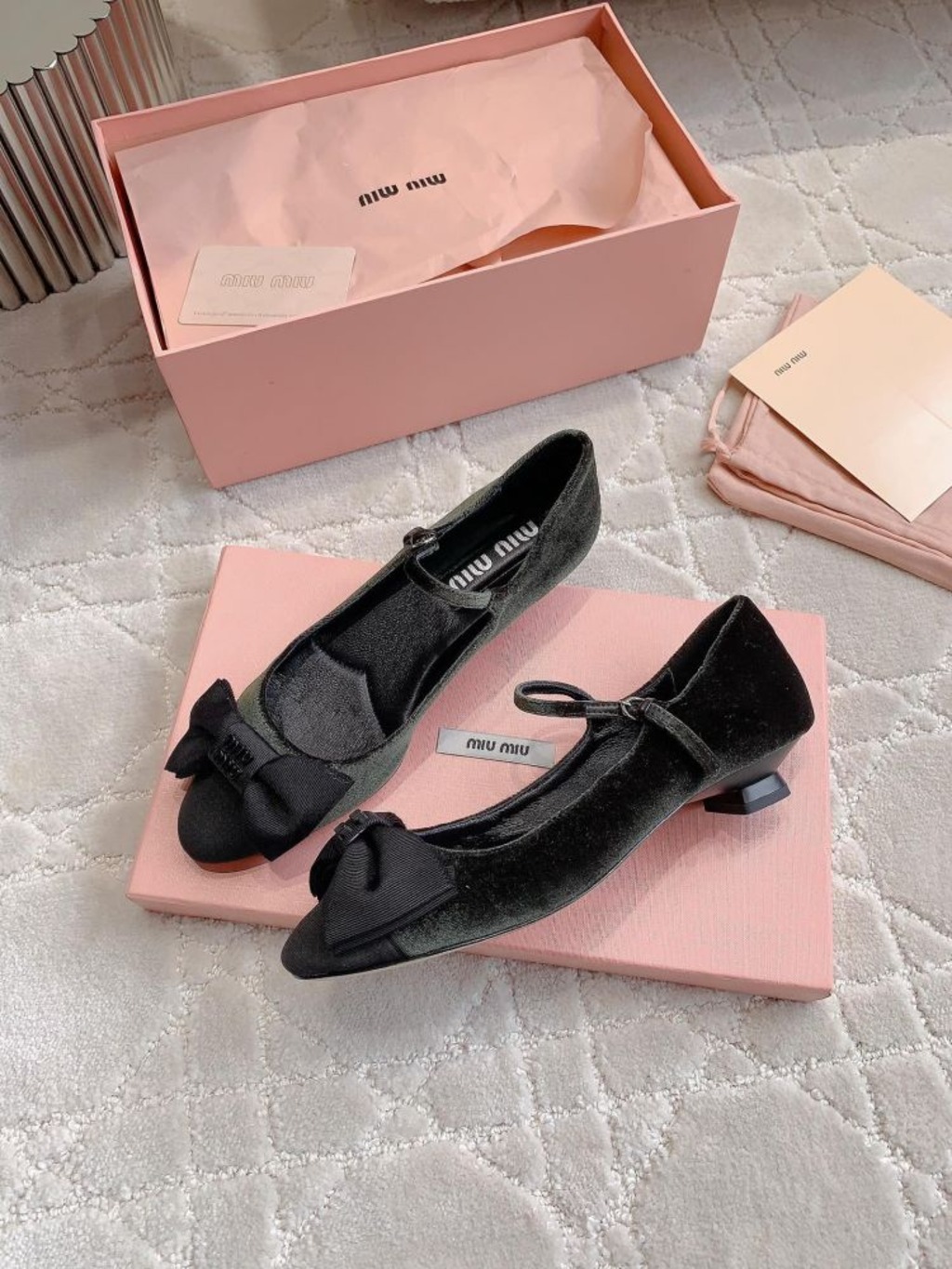 리본 장식 키튼힐 플랫 슈즈