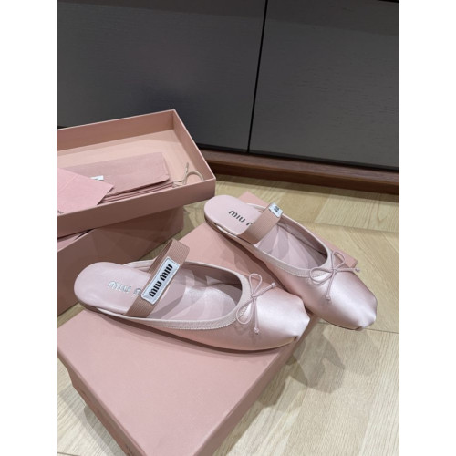 리본 라운드 토 플랫 뮬