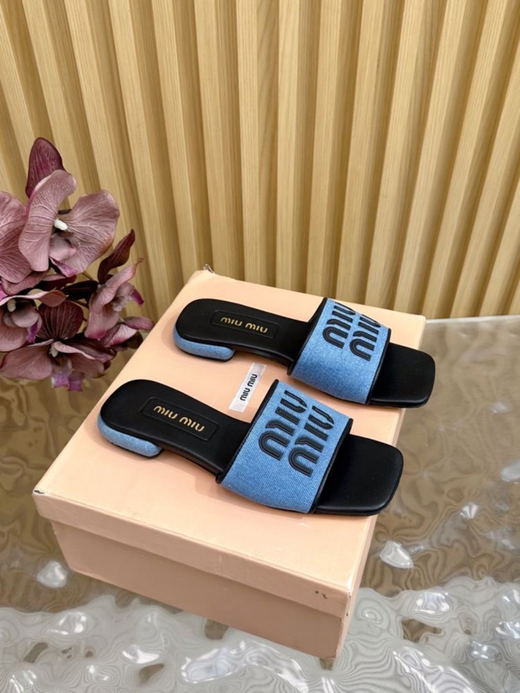 레터링 뮬 슬리퍼