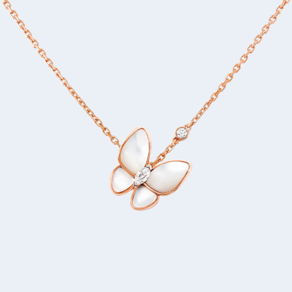 투 버터플라이 펜던트 목걸이