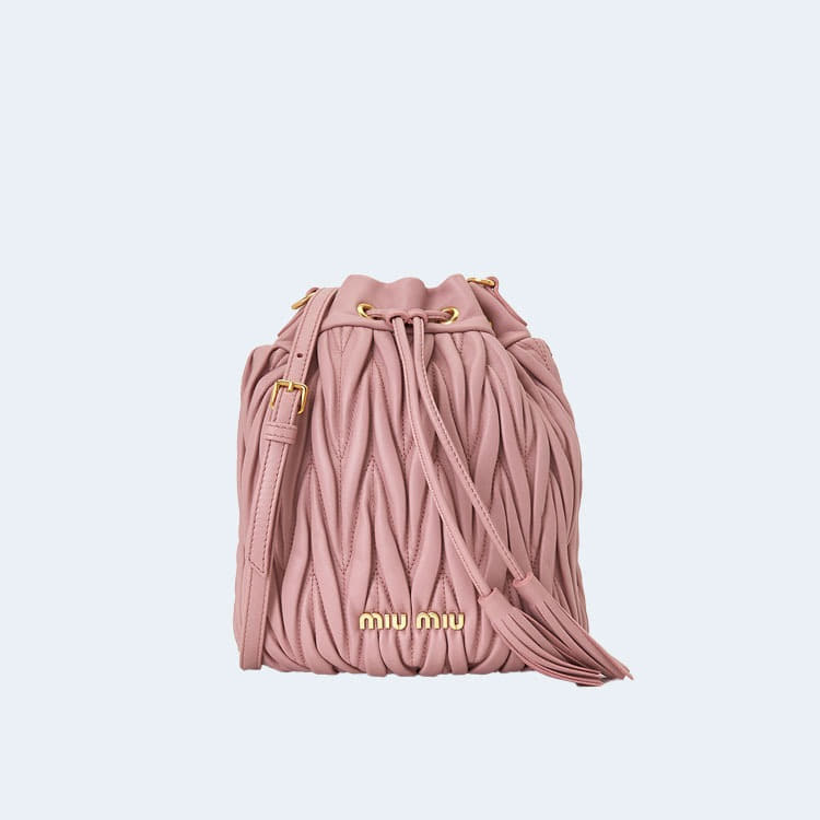 마테라쎄 나파 가죽 버킷백 핑크