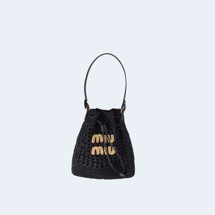 우븐 패브릭 미니백 블랙