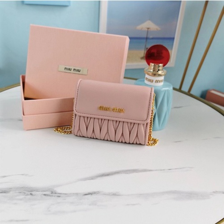 마테라쎄 체인 월릿 핑크/블랙