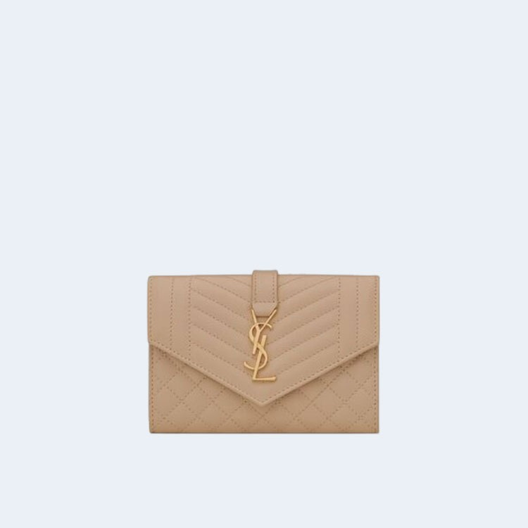 엔벨로프 스몰 지갑 베이지 골드