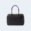 가죽 탑 핸들 숄더백 블랙