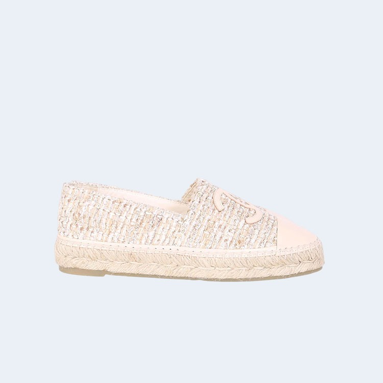 트위드 CC Espadrille 크림