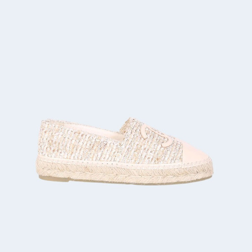 트위드 CC Espadrille 크림
