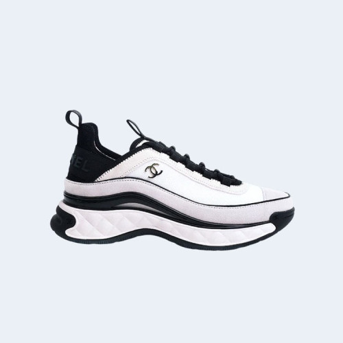 믹스드파이버 화이트 금장 스니커즈