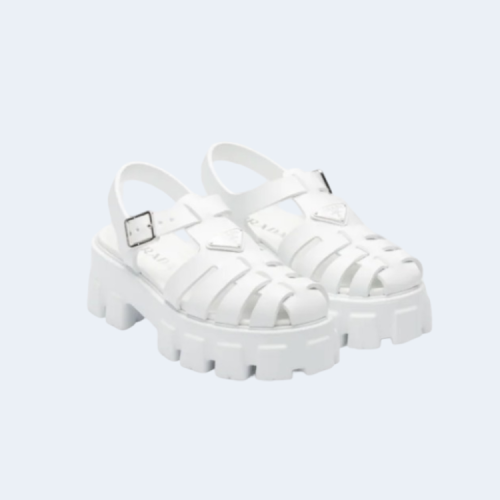 러버 샌들 화이트