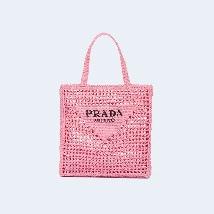 크로셰 토트백 핑크