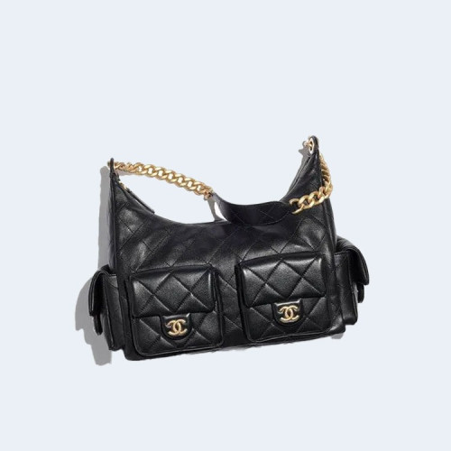 25C 더블 포켓 호보백 블랙 (라지/맥시)