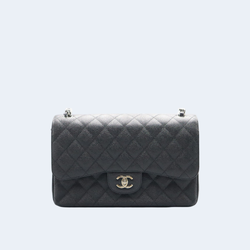 클래식 라지 캐비어 블랙 실버