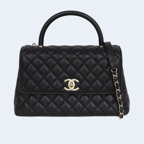 코코핸들 블랙 금장 미듐 캐비어