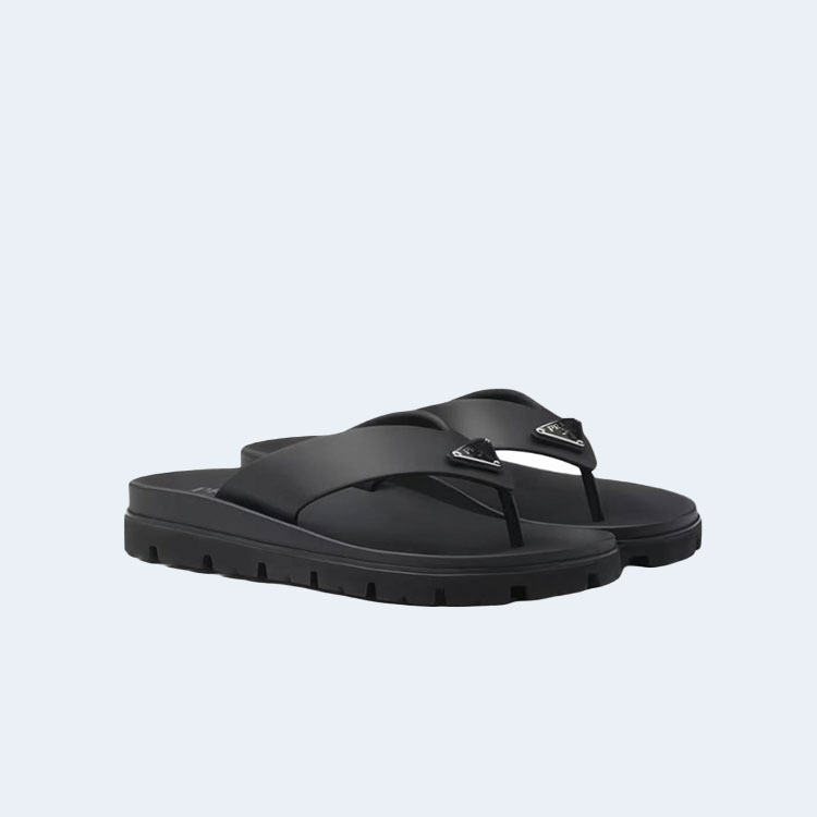 러버 통 샌들 블랙